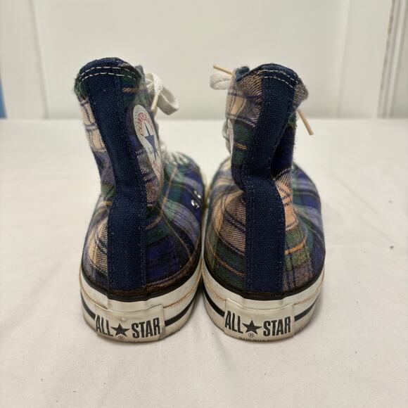 VTG 80\'s Converse All-Star Chuck Taylor High Top Made USA Sneakers Flannel 9.5 main image 8
